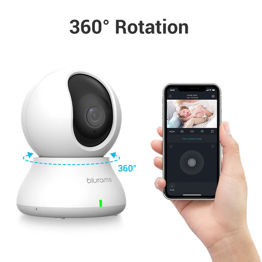 Cámara de Seguridad WiFi 2K 360° con Doble Lente y Detección de Movimiento