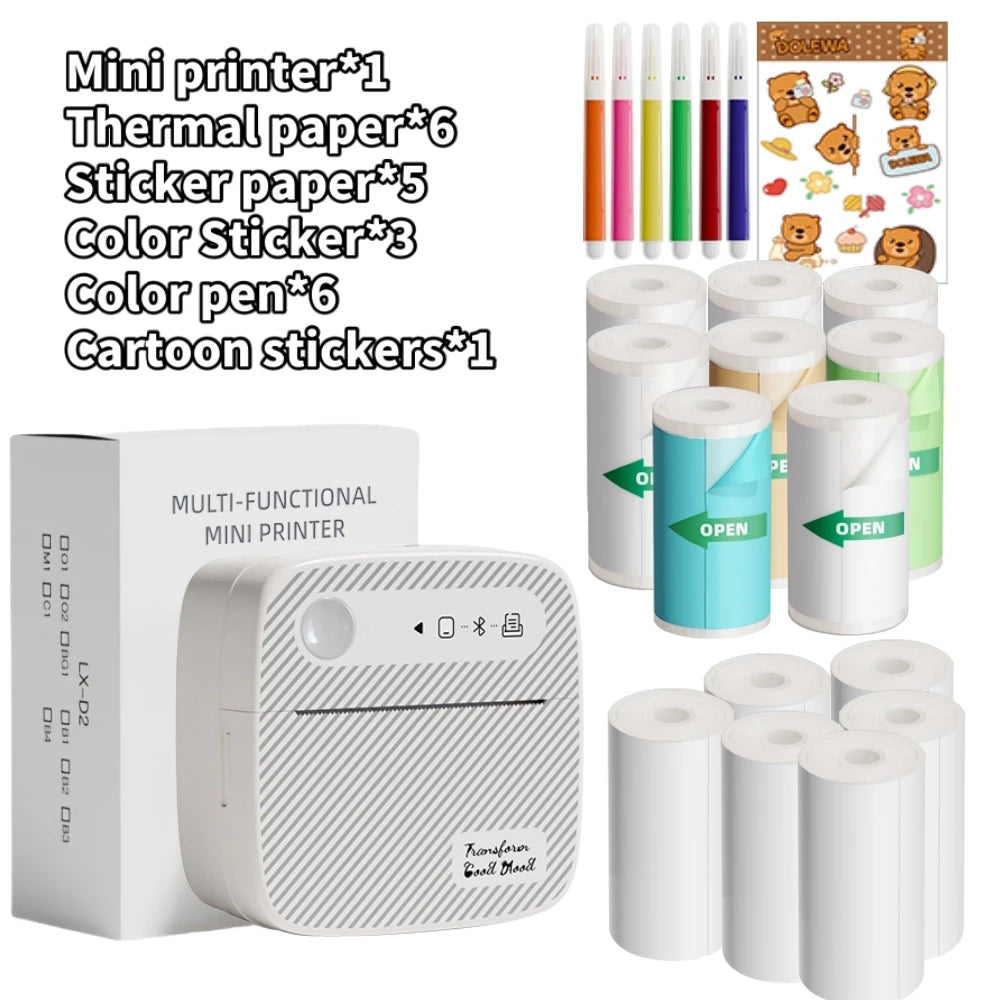 Impresora Portátil Bluetooth  Etiquetas y Fotos sin Tinta