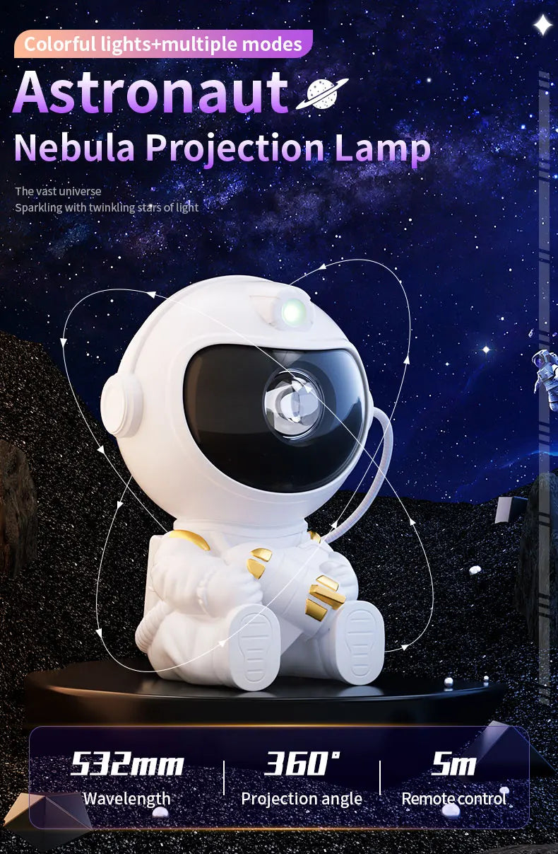Proyector LED Estrellas y Galaxias Astronauta para Habitación Infantil
