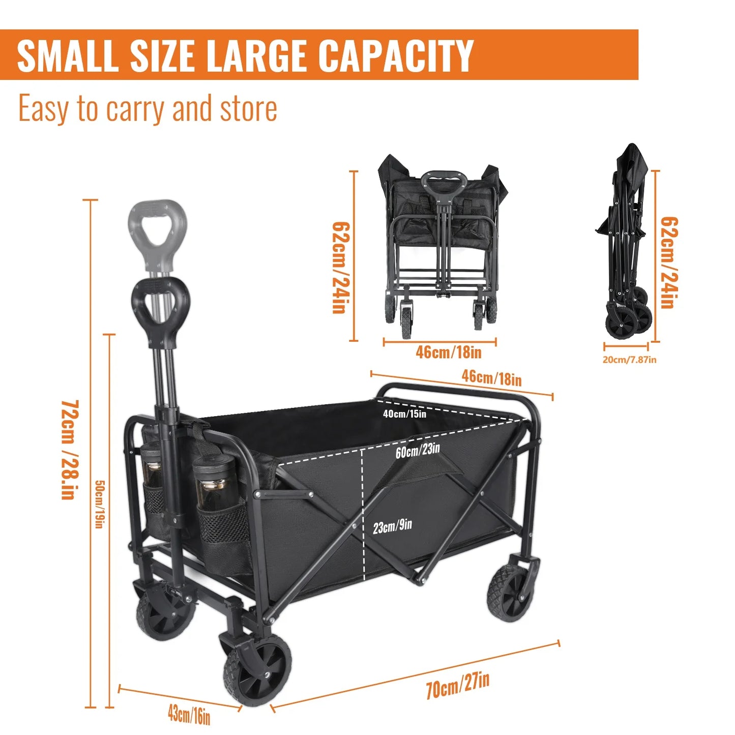 Carrito Plegable de Transporte 100L