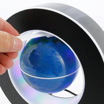 Globo Terráqueo Levitante con Luz LED Multicolor – Decoración Magnética Giratoria