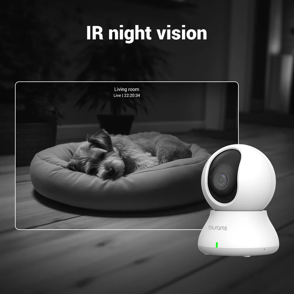 Cámara de Seguridad WiFi 2K 360° con Doble Lente y Detección de Movimiento