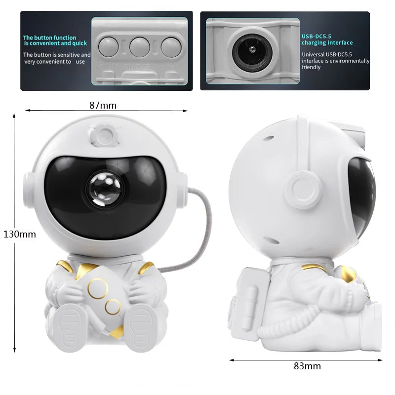 Proyector LED Estrellas y Galaxias Astronauta para Habitación Infantil