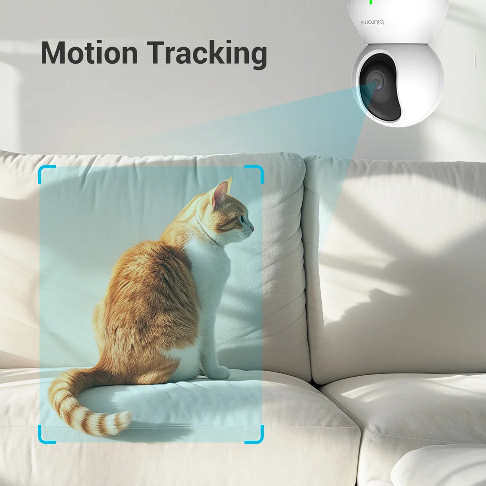 Cámara de Seguridad WiFi 2K 360° con Doble Lente y Detección de Movimiento