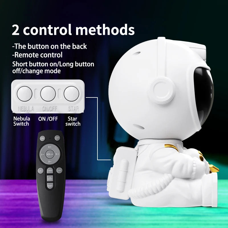 Proyector LED Estrellas y Galaxias Astronauta para Habitación Infantil