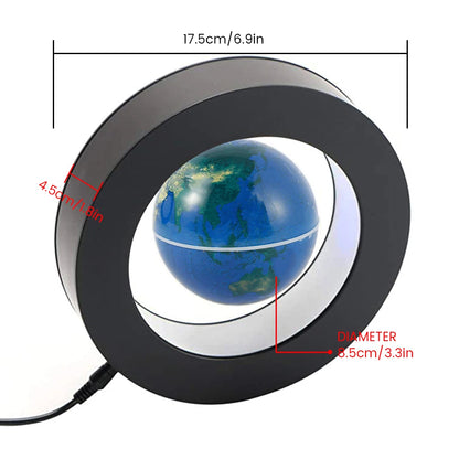 Globo Terráqueo Levitante con Luz LED Multicolor – Decoración Magnética Giratoria
