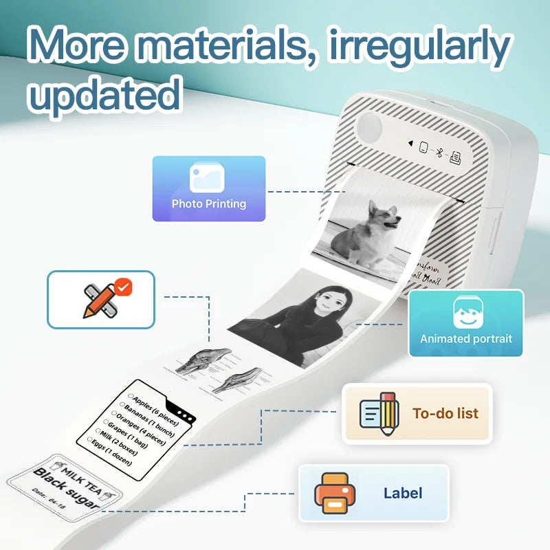 Impresora Portátil Bluetooth  Etiquetas y Fotos sin Tinta