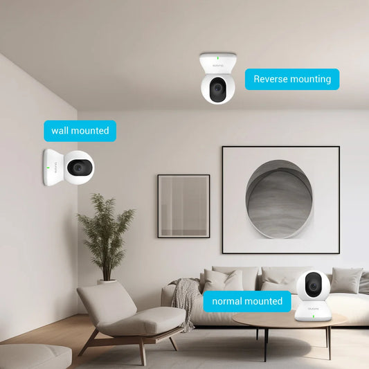 Cámara de Seguridad WiFi 2K 360° con Doble Lente y Detección de Movimiento