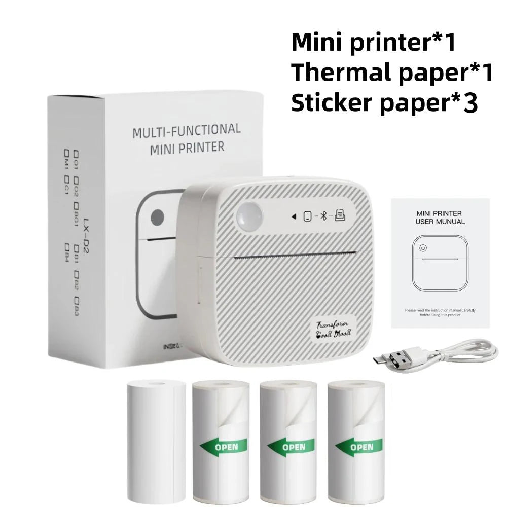 Impresora Portátil Bluetooth  Etiquetas y Fotos sin Tinta
