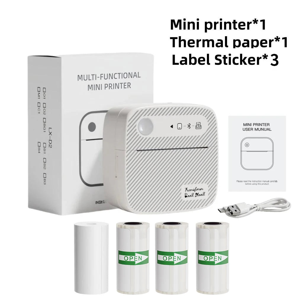 Impresora Portátil Bluetooth  Etiquetas y Fotos sin Tinta